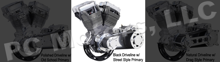 113 Ci Black And Chrome Finish Driveline Engine Motor Harley Sands Ultima